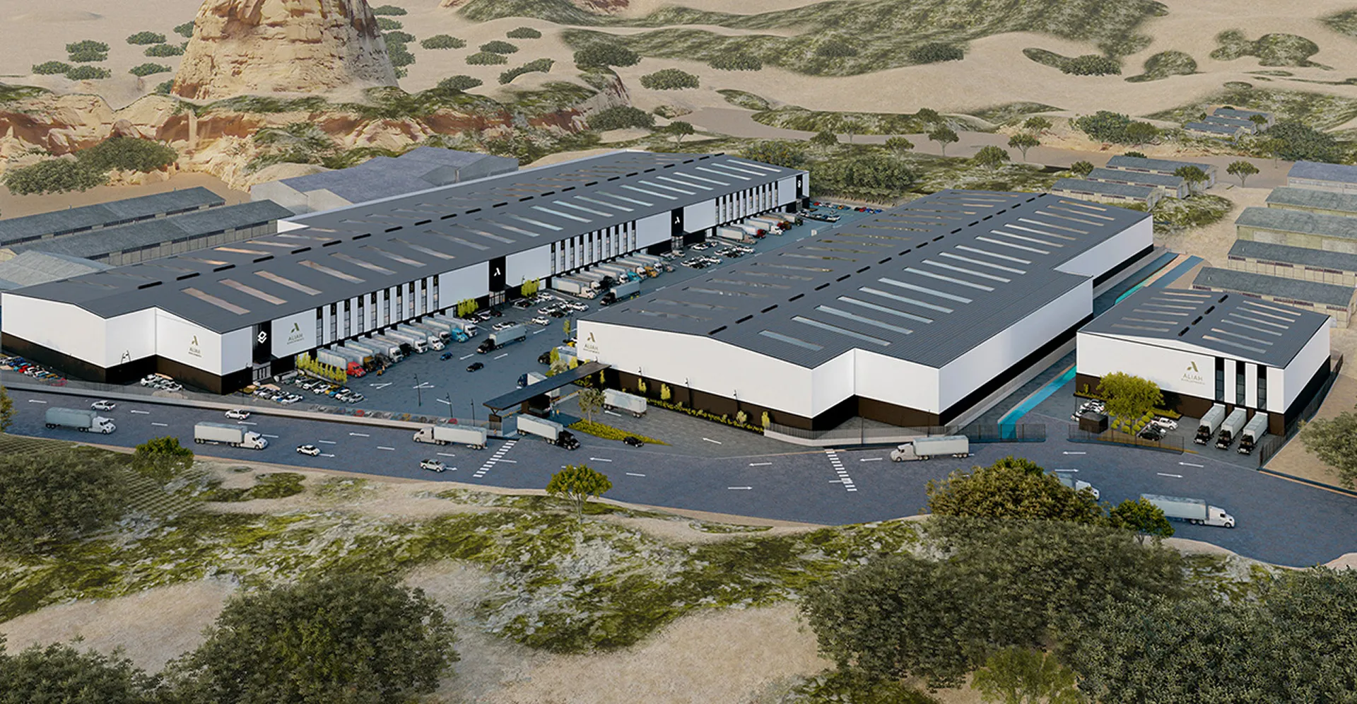 Vista
aérea de parque industrial